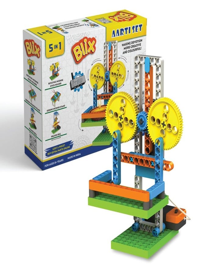 Blix Aarti Construction Set: Motorized STEM Toy with 75+ Pieces - Build 5 Devotional Models for Kids 8+ - Image 1